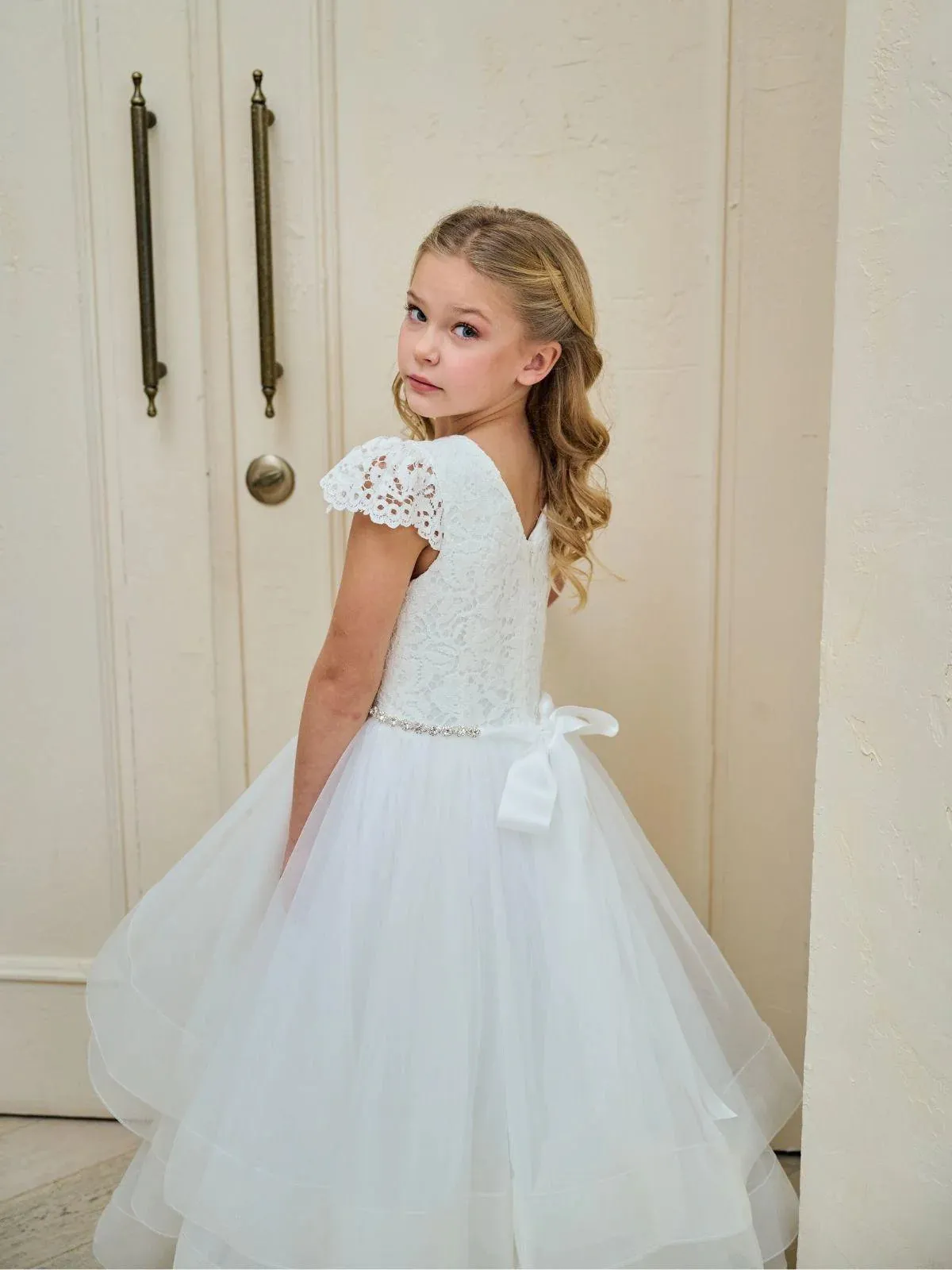 Lace Cap Sleeve Horsehair Dress 212