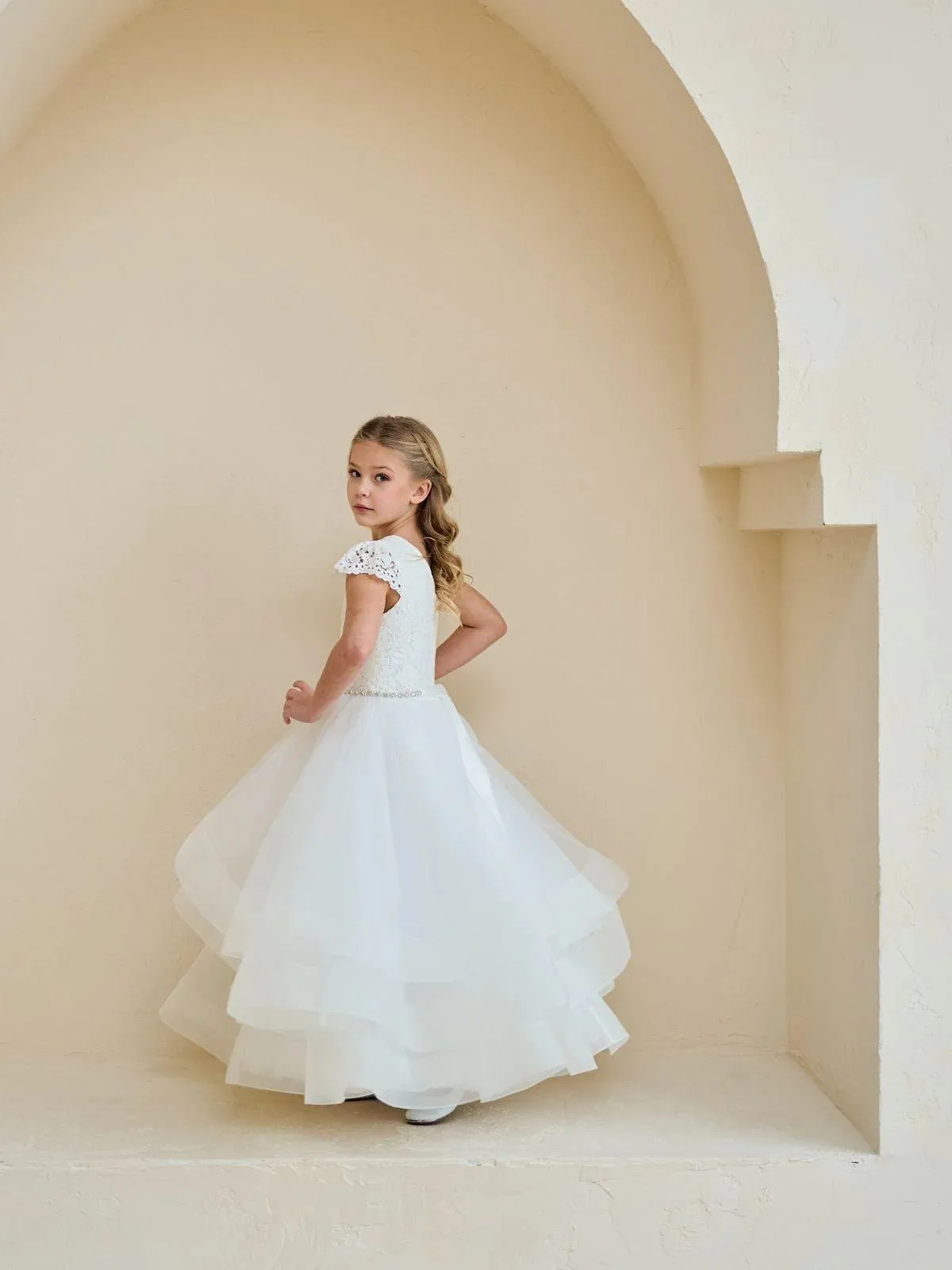 Lace Cap Sleeve Horsehair Dress 212