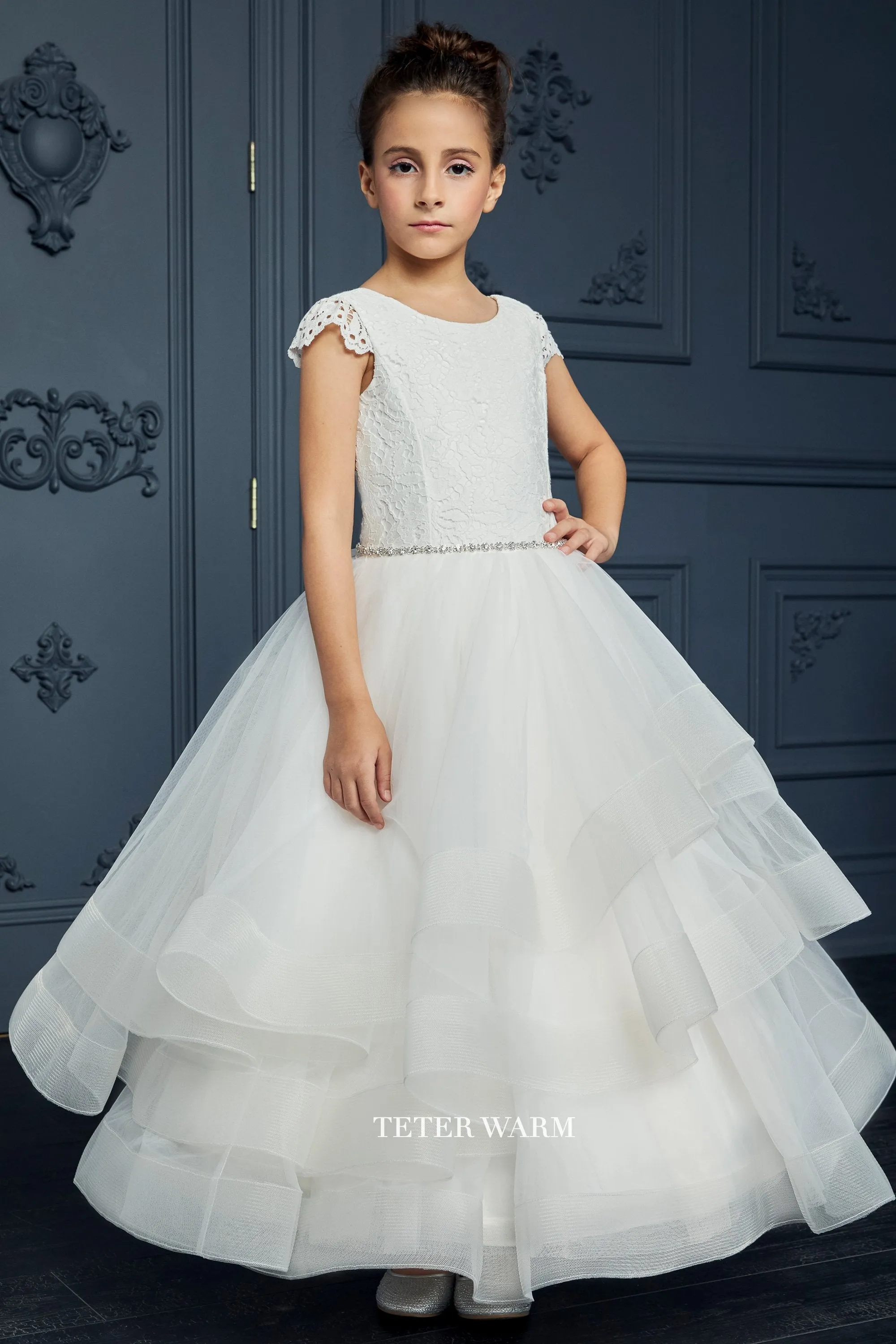 Lace Cap Sleeve Horsehair Dress 212