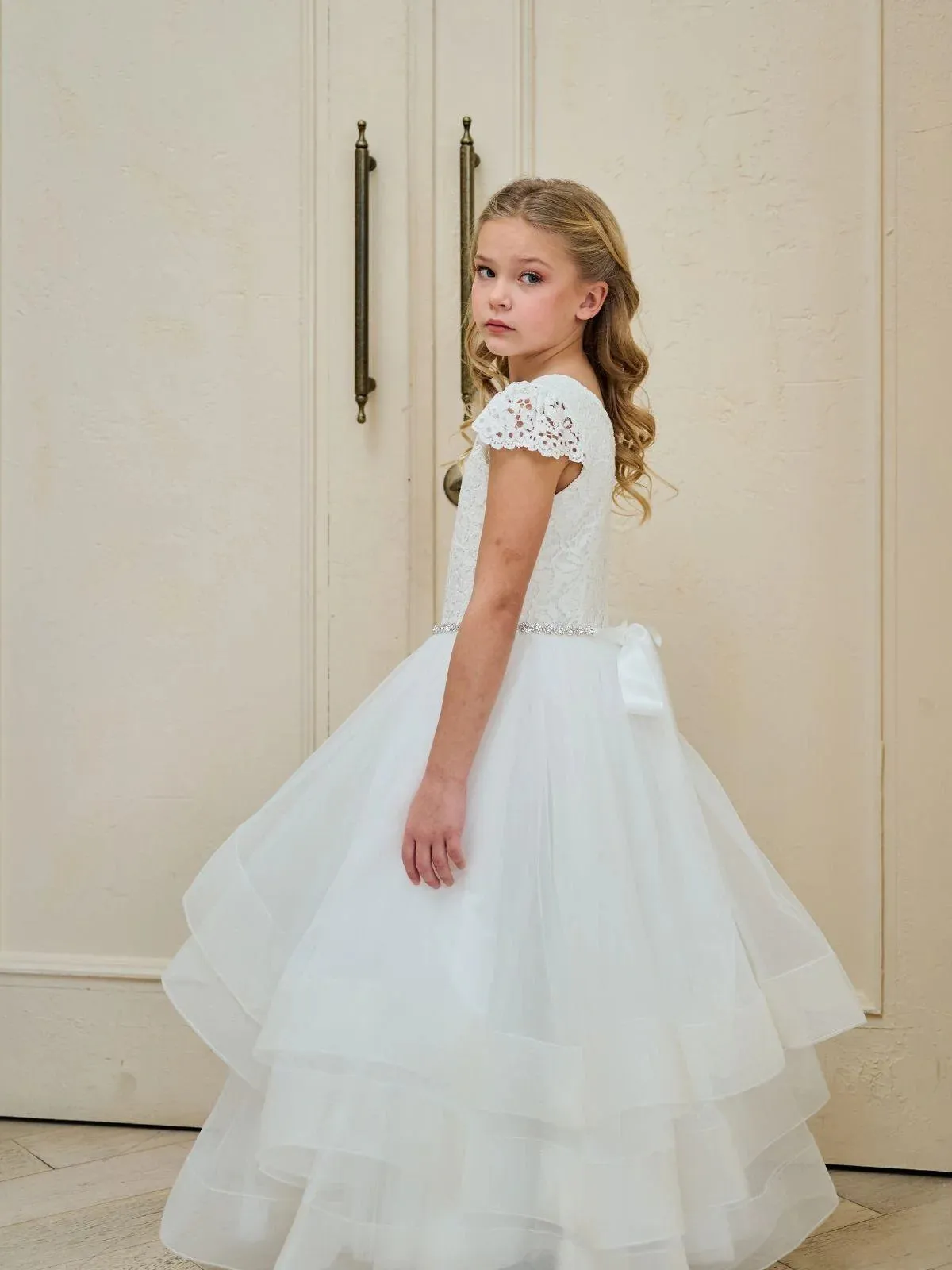 Lace Cap Sleeve Horsehair Dress 212