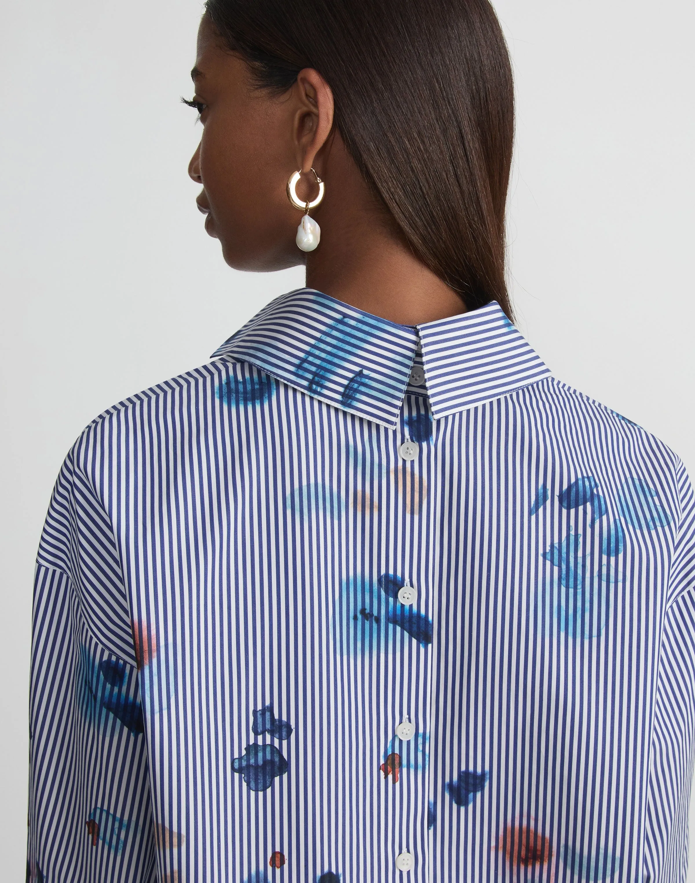 Lafayette 148 The Portrait Shirt in Sky Multi