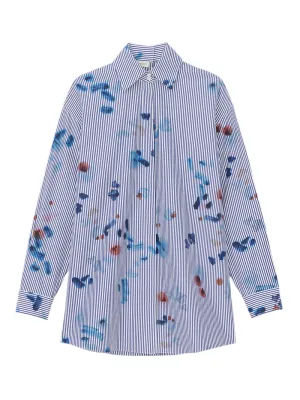 Lafayette 148 The Portrait Shirt in Sky Multi
