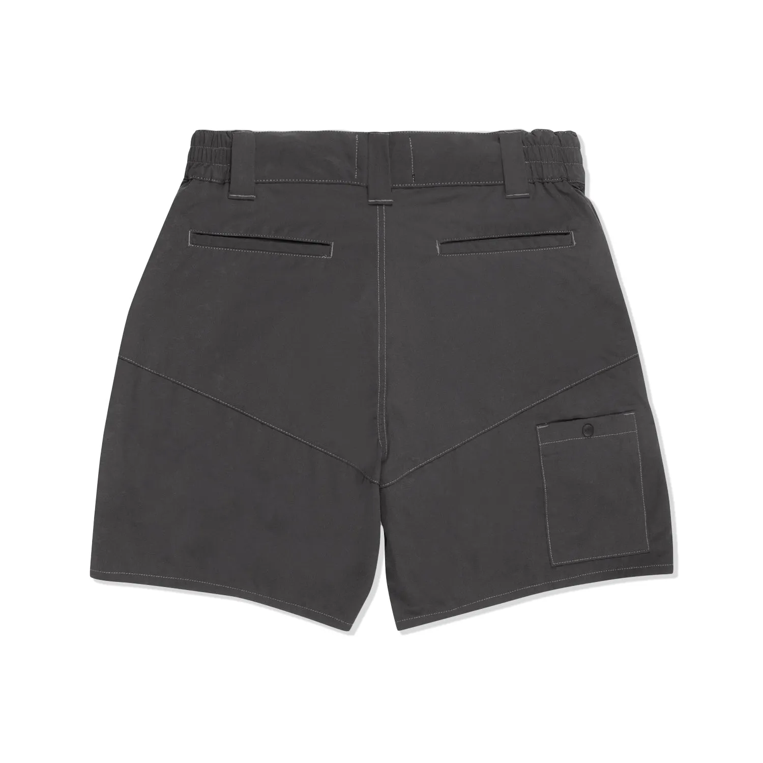 LAKH Men Trapezoid Pockets Utility Shorts Grey