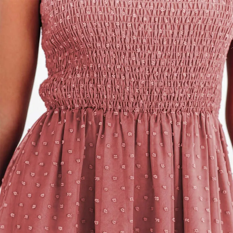 Lara - Airy maxi dress with a delicate polka dot pattern