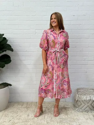 LEAH NEW  PINK PAISLEY PRINT