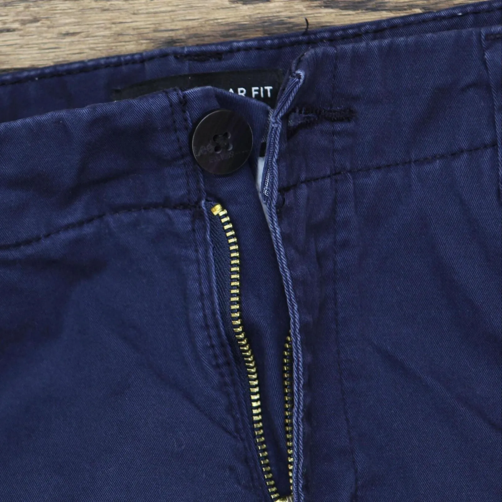 Lee Womens Regular Fit Mid Rise Khaki Shorts Navy Blue See Measurements