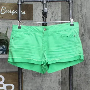 L.e.i. Ashley Lowrise Lightweight Rolled Cuff Shorts Green See Measurements