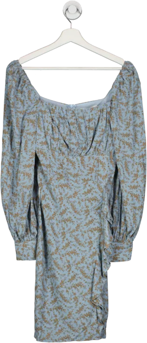 Liena Blue Floral Long Sleeve Dress UK 8