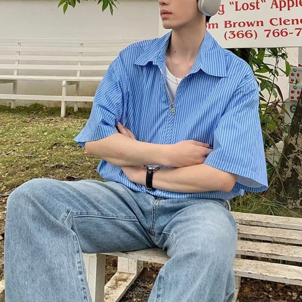 Literary Blue Striped Shirt