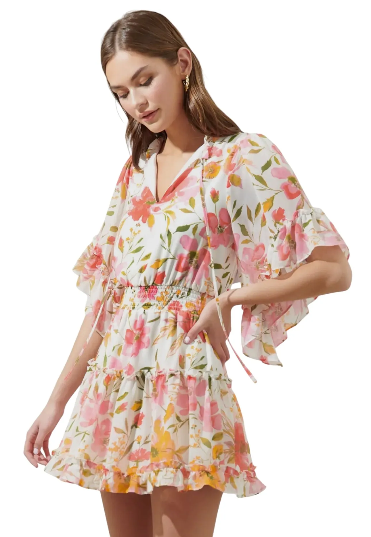 Lively Dreams White Floral Dress