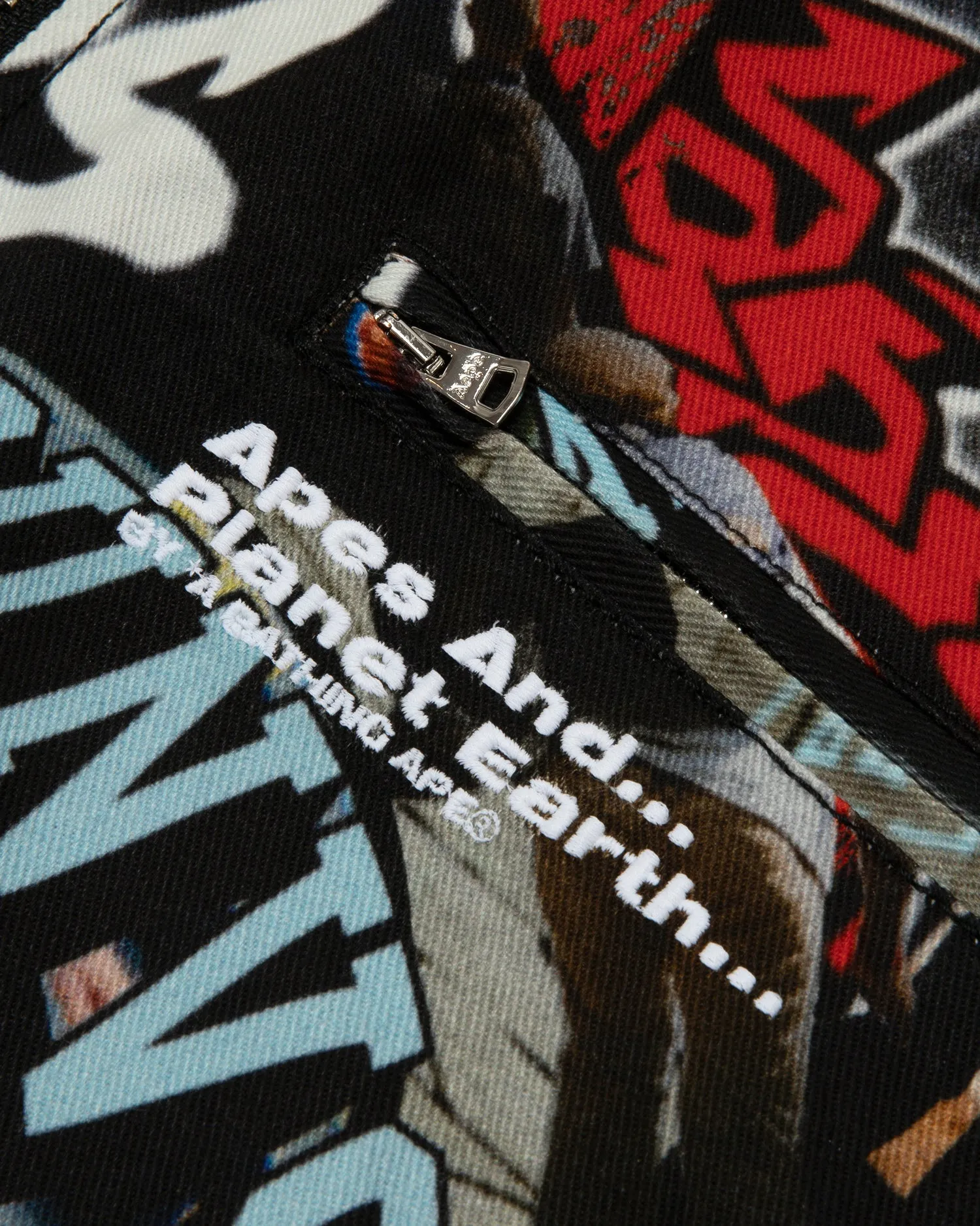 Logo graffiti print hooded jacket
