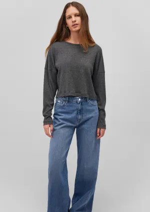 Long Sleeve Anthracite Striped T-Shirt