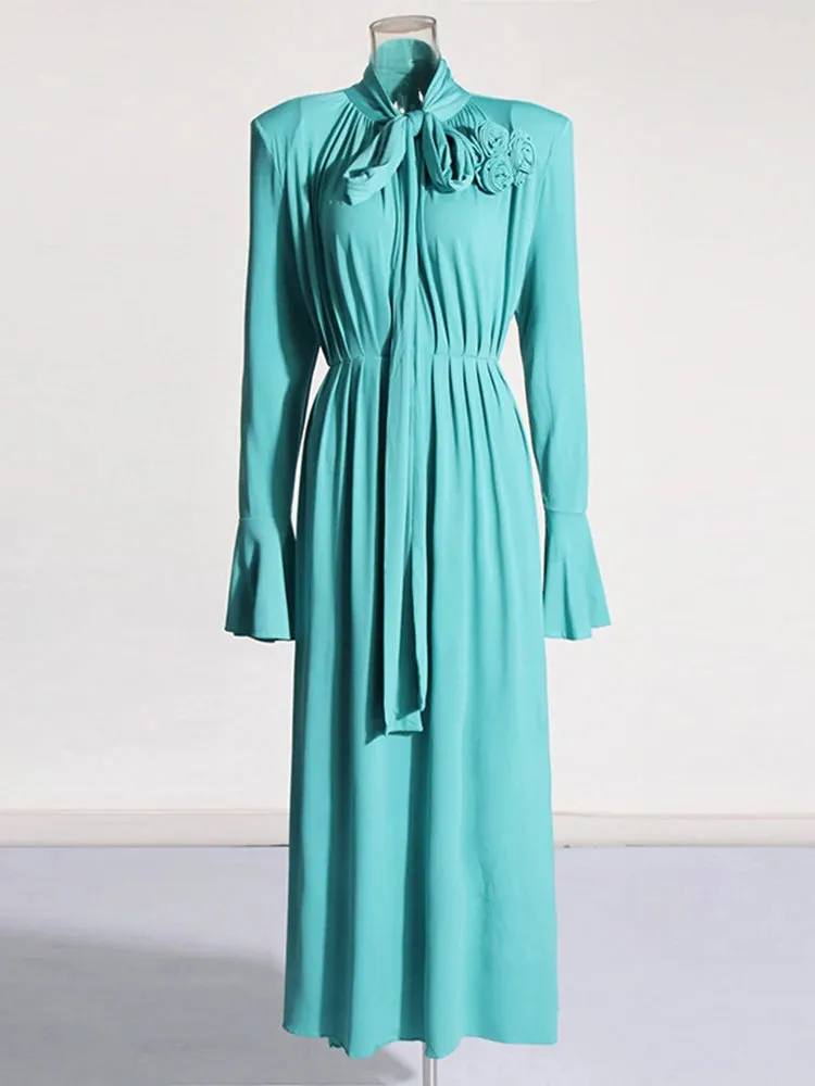Lorna Lace-up 3D Floral Dress