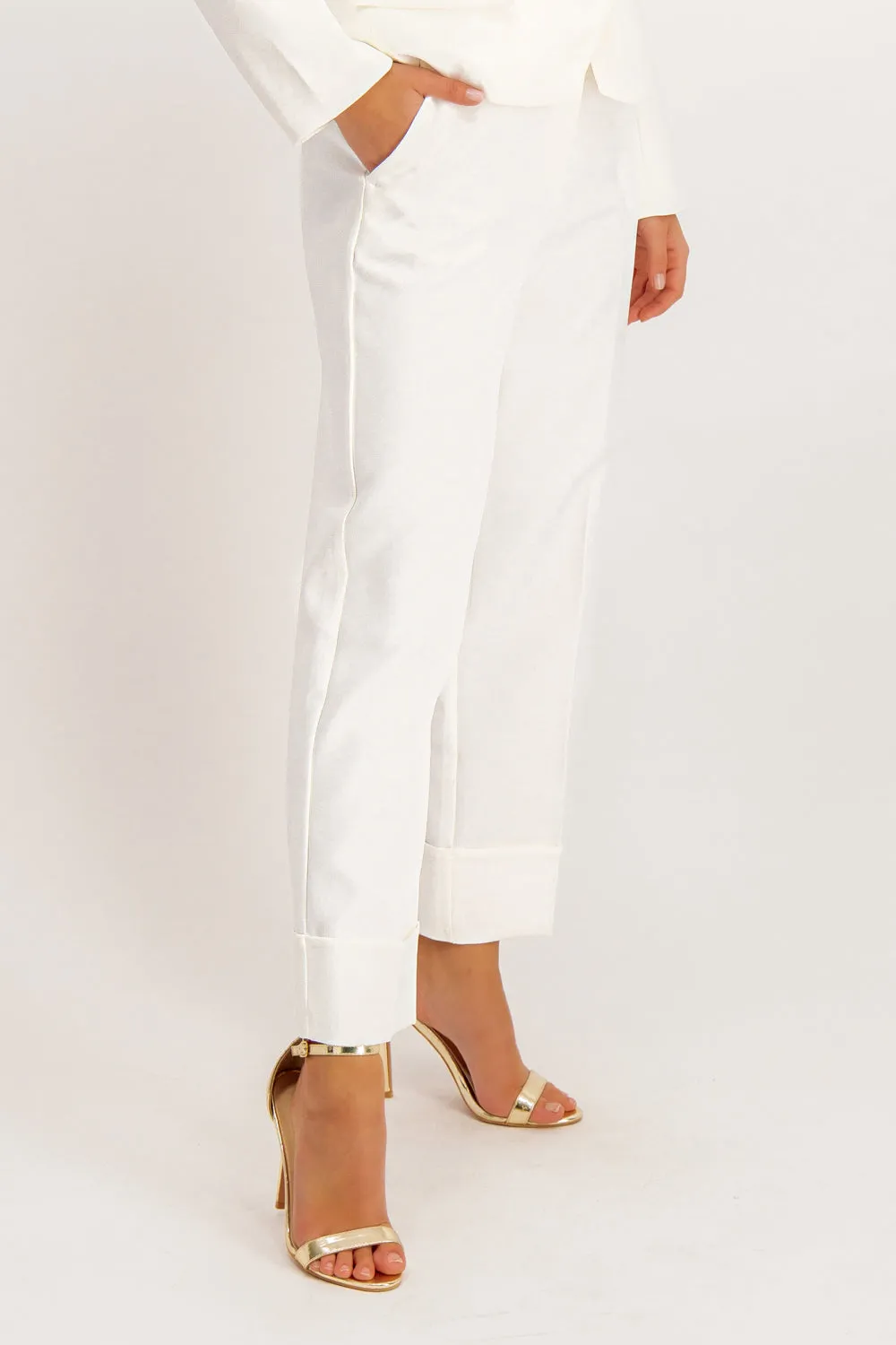 Lorna White High Waisted Suit Trousers