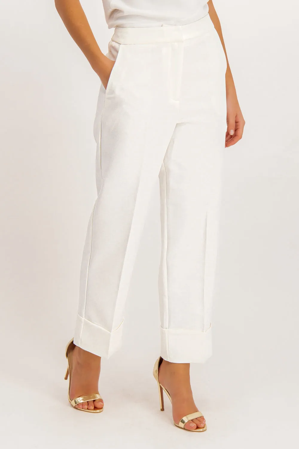 Lorna White High Waisted Suit Trousers
