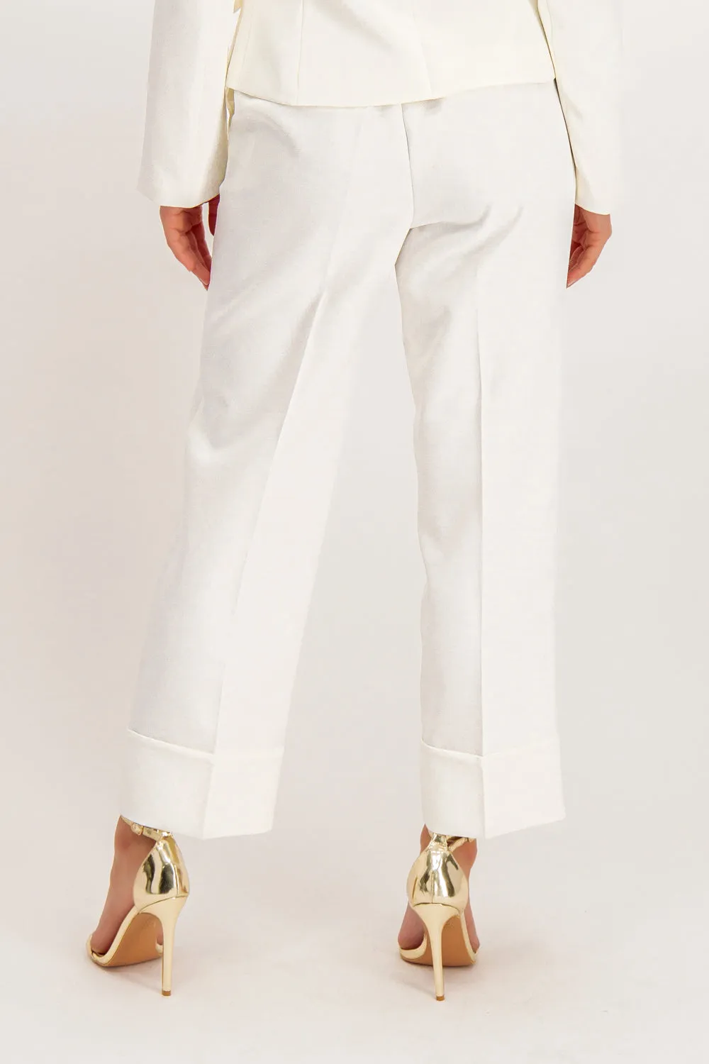 Lorna White High Waisted Suit Trousers
