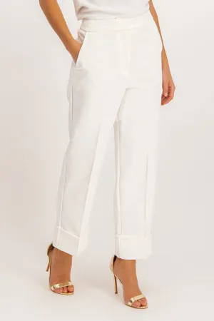 Lorna White High Waisted Suit Trousers