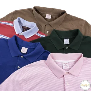 LOT of 5 Brooks Brothers Multi Color Cotton Striped Polo Shirts XL