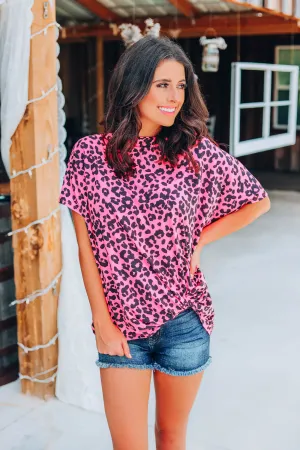 Love It Leopard Top - Neon Pink