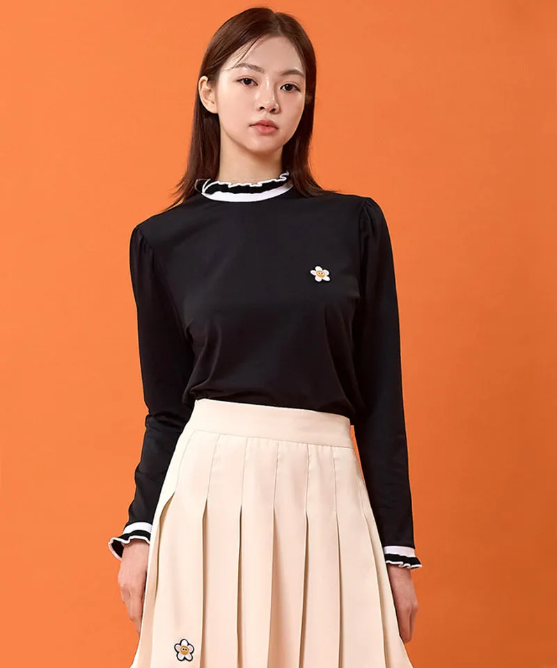 MACKY Golf: Daisy Puff Frill T-Shirt - Black