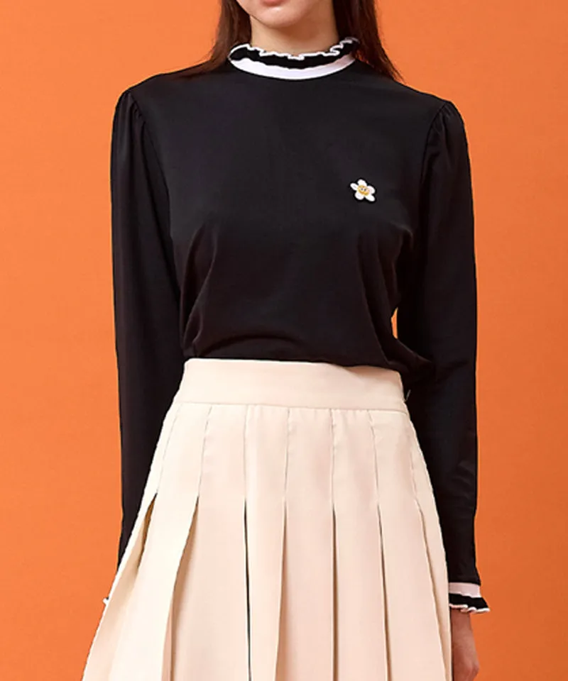MACKY Golf: Daisy Puff Frill T-Shirt - Black