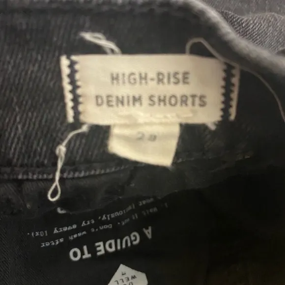 Madewell High-Rise Denim Shorts Slight Fade Black Sz 28