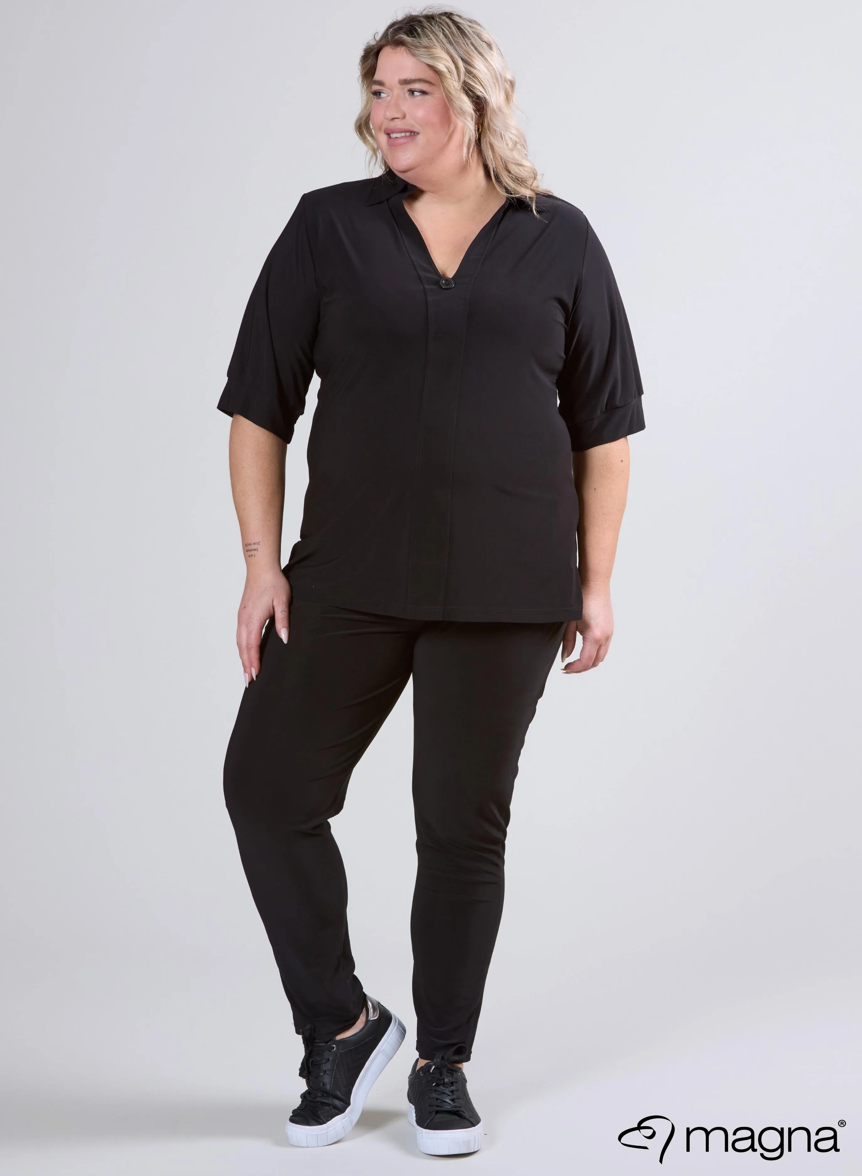 Magna Puff Sleeve Shirt Black
