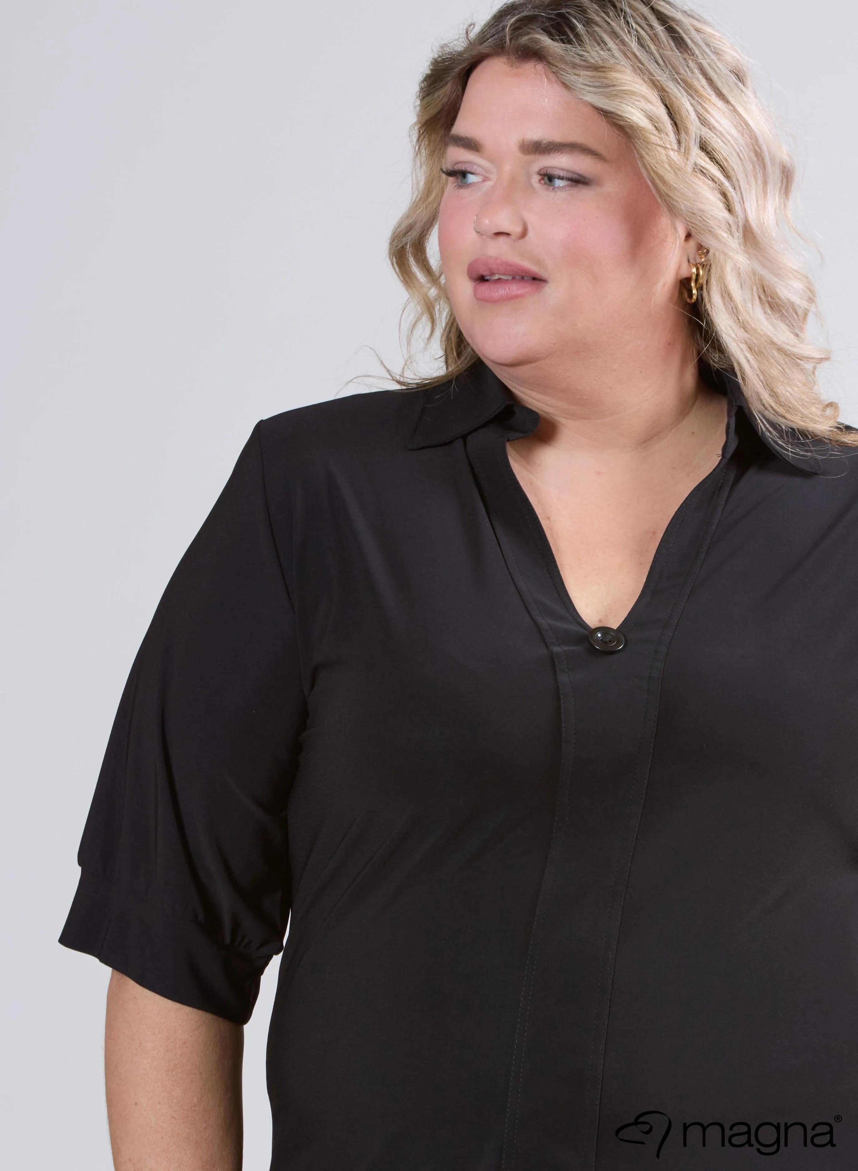 Magna Puff Sleeve Shirt Black