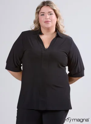 Magna Puff Sleeve Shirt Black
