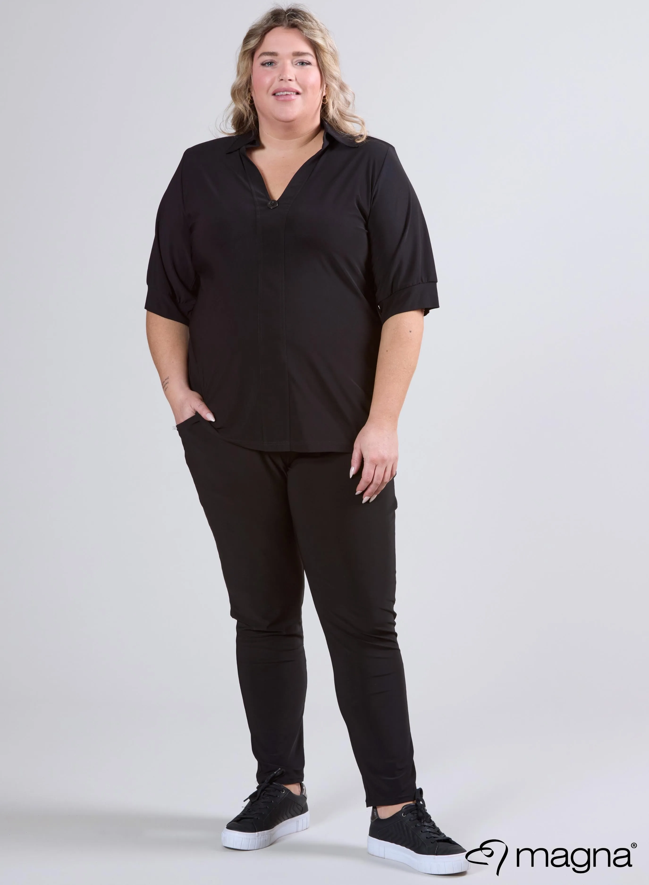 Magna Puff Sleeve Shirt Black
