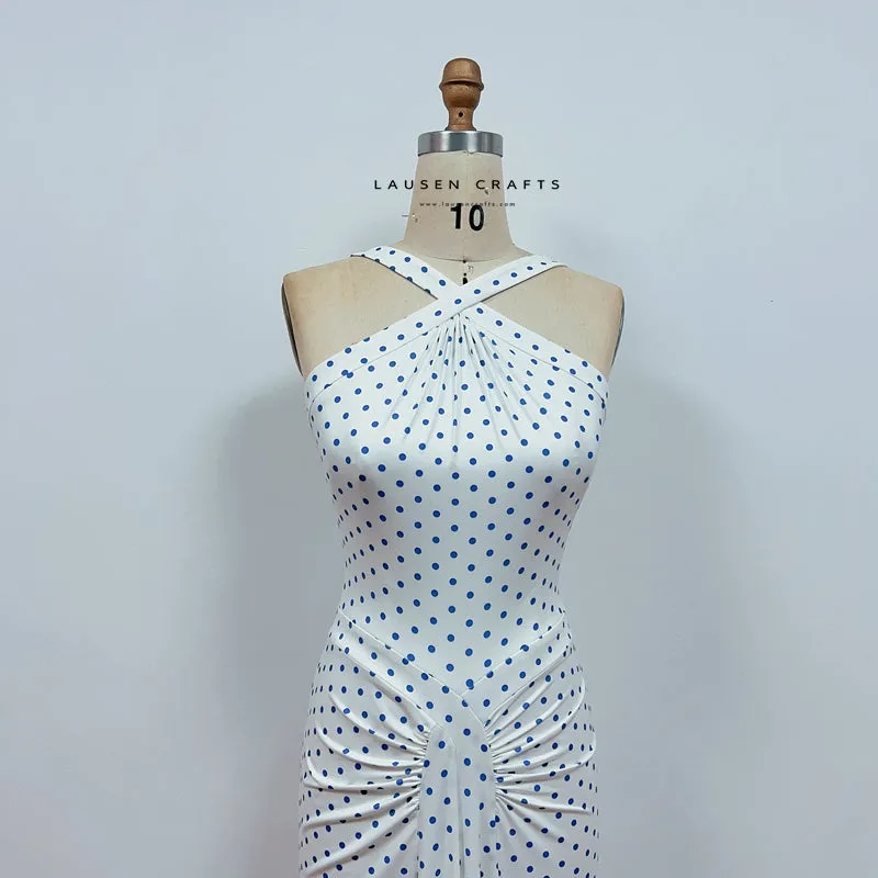 Marilyn Monroe White and Blue Polka Dot Dress The Seven Year Itch Costume
