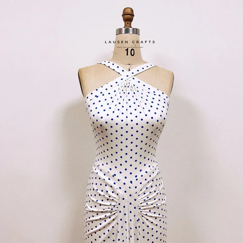 Marilyn Monroe White and Blue Polka Dot Dress The Seven Year Itch Costume