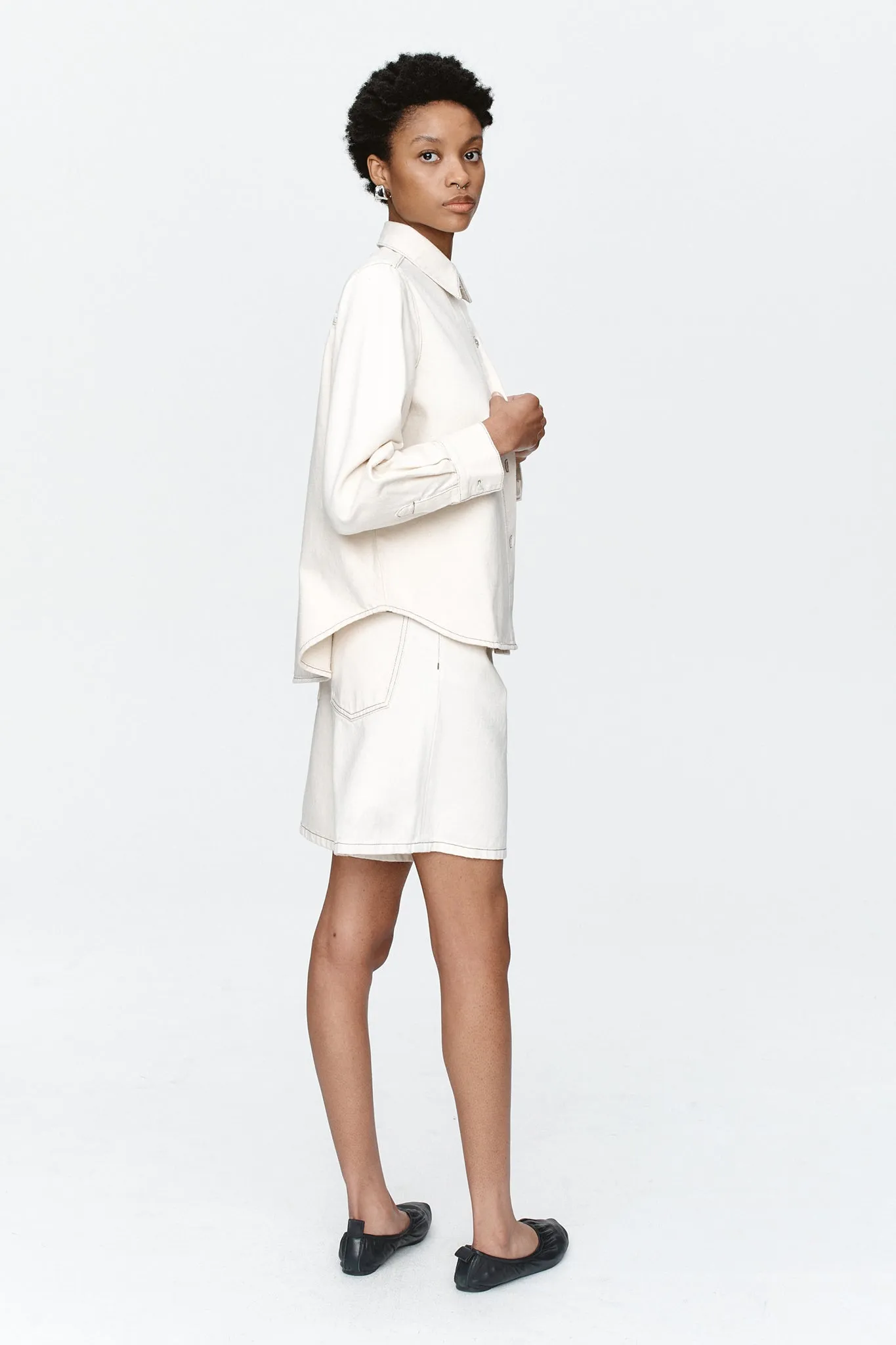 Marle | Relaxed Jean Short - Ecru