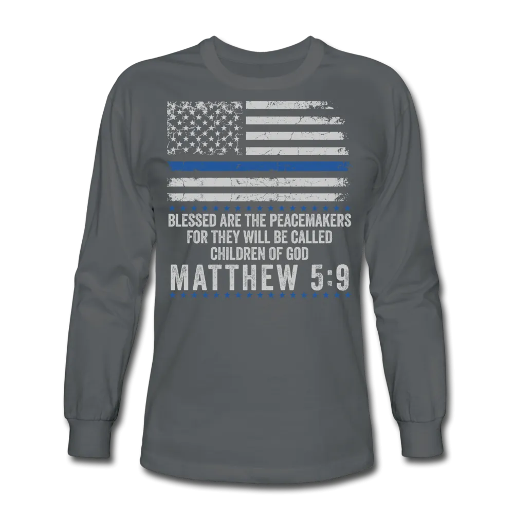 Matthew 5:9 Men's Long Sleeve T-Shirt (H)