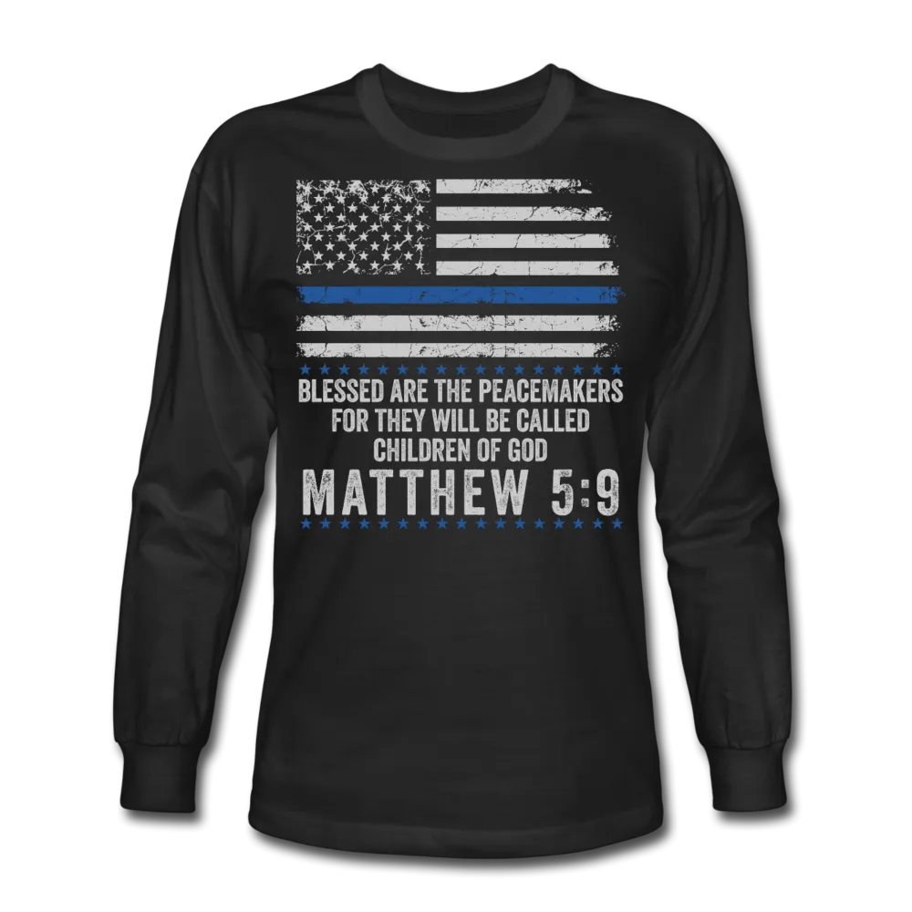 Matthew 5:9 Men's Long Sleeve T-Shirt (H)