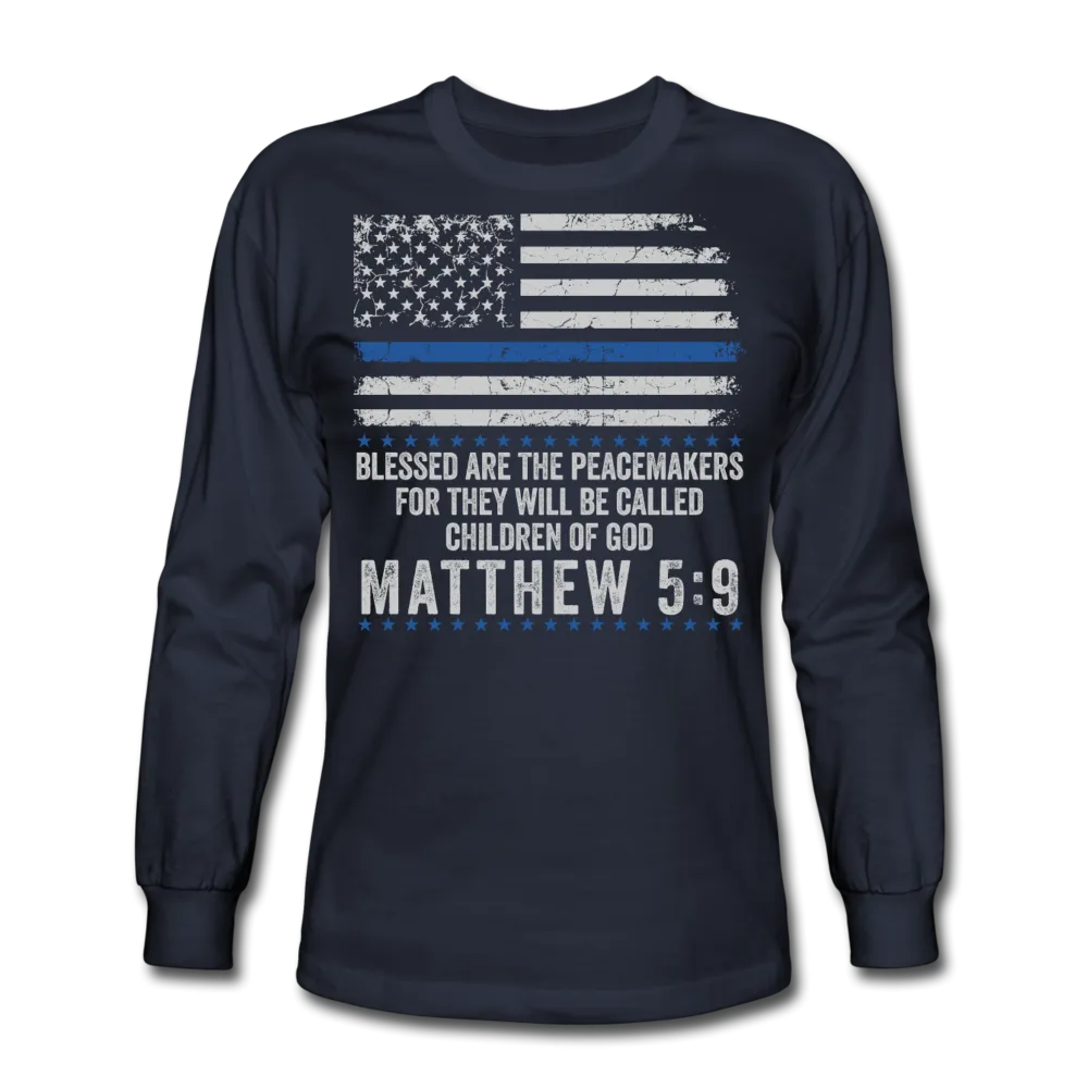 Matthew 5:9 Men's Long Sleeve T-Shirt (H)