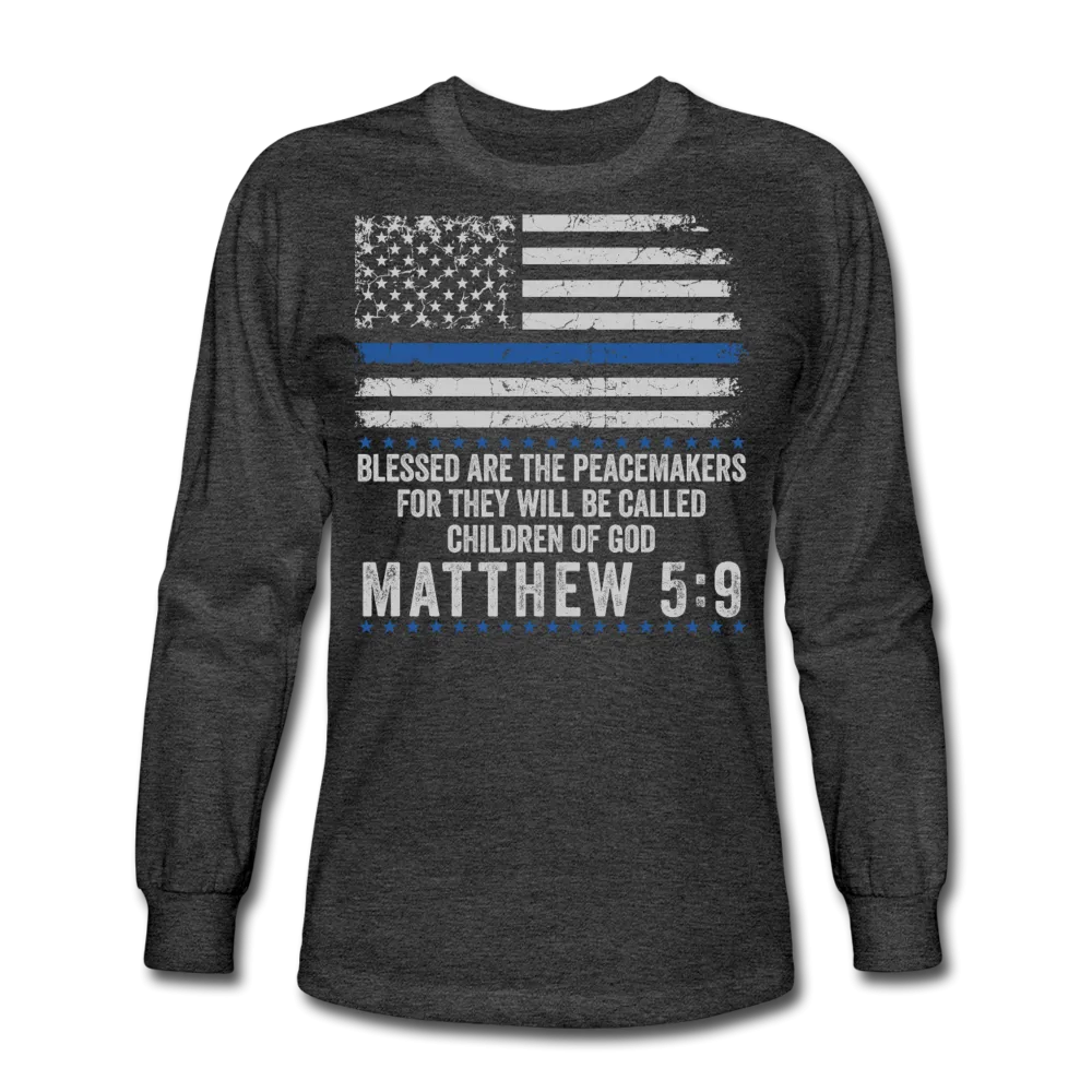 Matthew 5:9 Men's Long Sleeve T-Shirt (H)