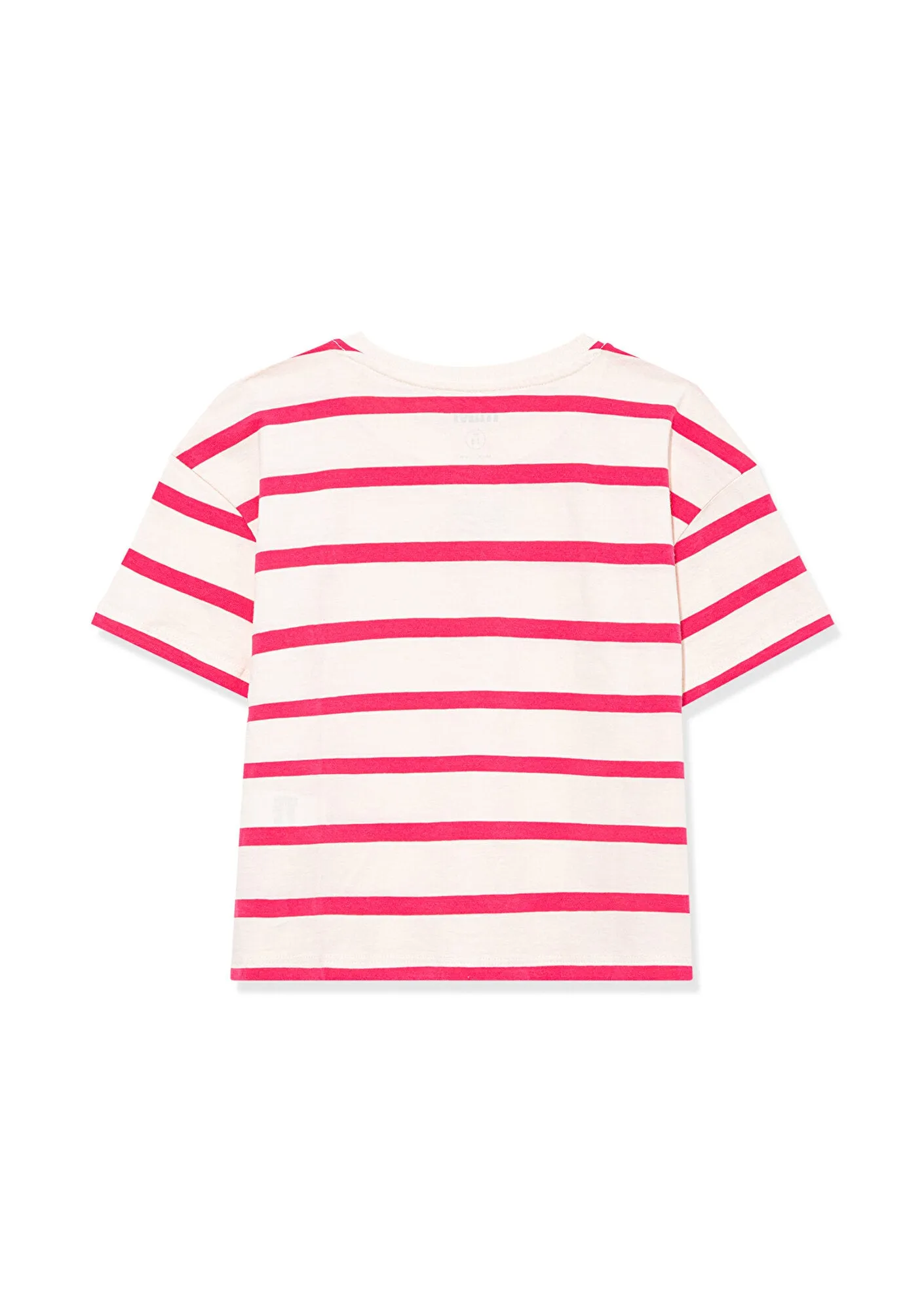 Mavi Logo Printed Pink Striped Crop T-Shirt