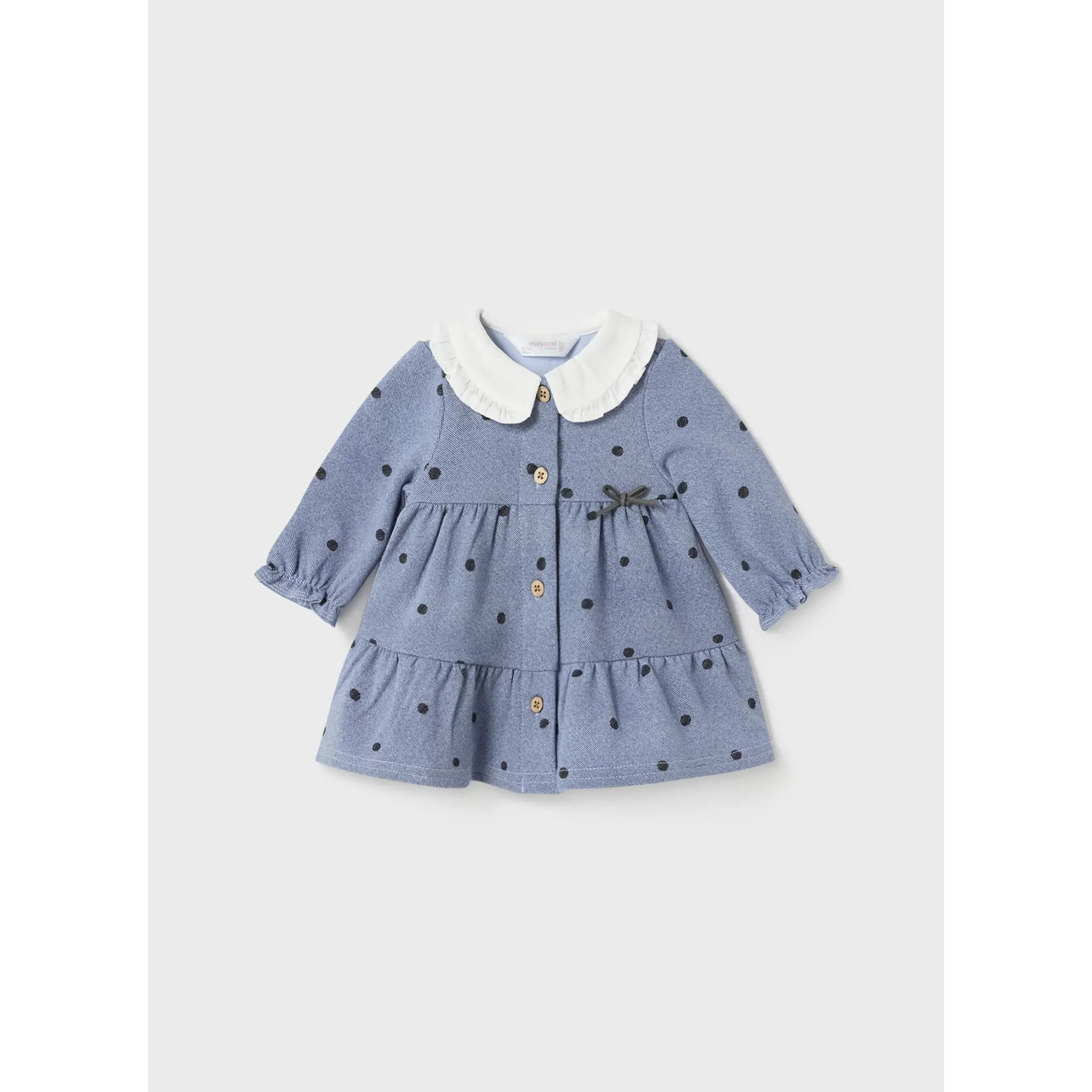 Mayoral Polka Dot Ruffle Neck Dress