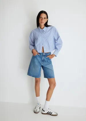 Melina Mid Blue Denim Jean Shorts