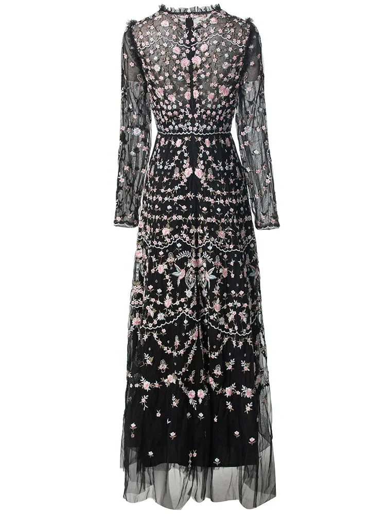 Melisse Floral Embroidery Dress