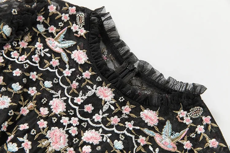 Melisse Floral Embroidery Dress