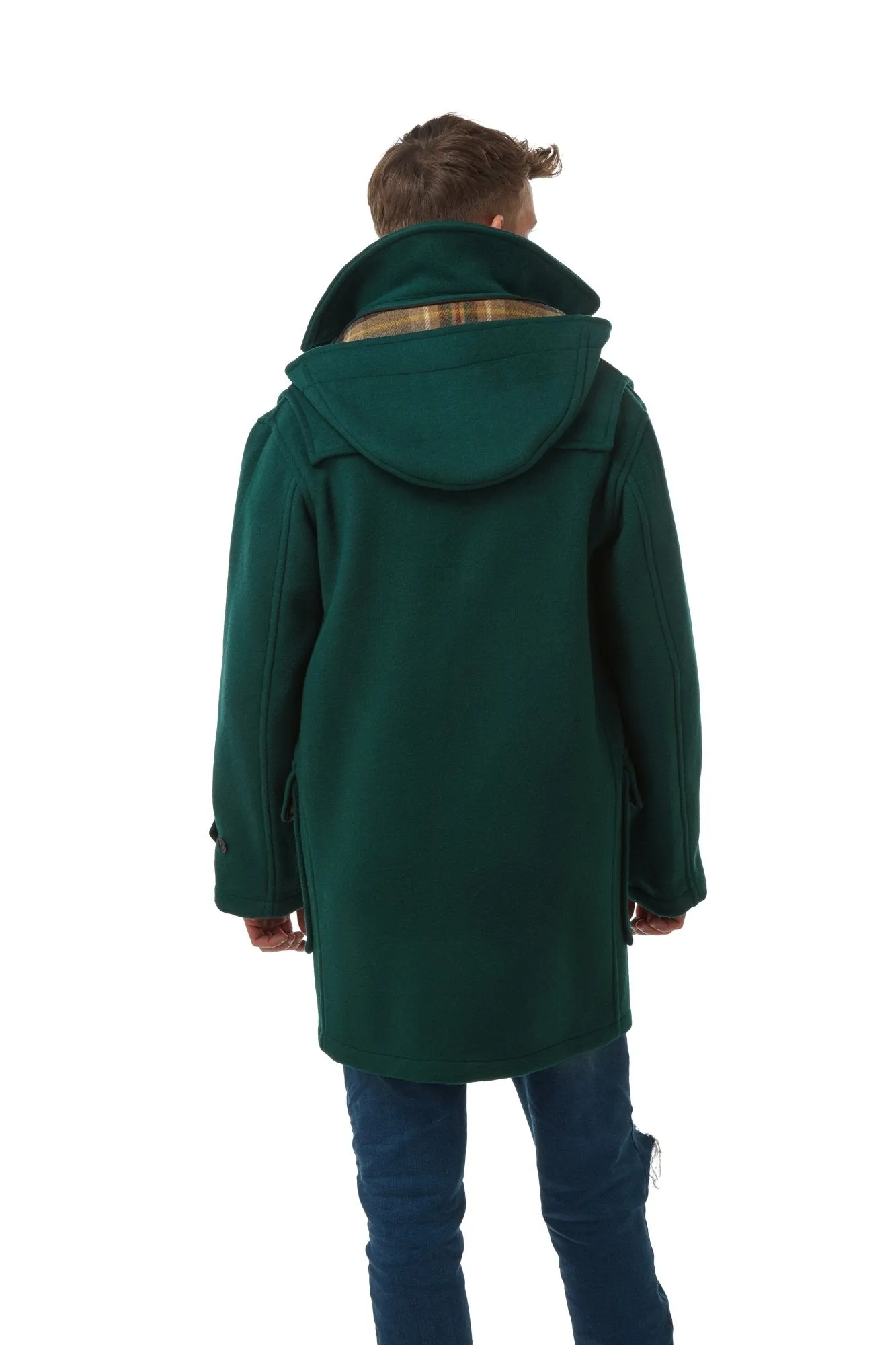 Men's British Racing Green London Custom Fit Convertible Duffle Coat, With Original Removable Hood And Horn Toggles