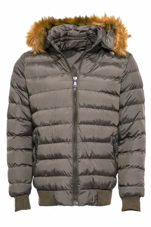Men's Brown Down coat with Fur | Wessi