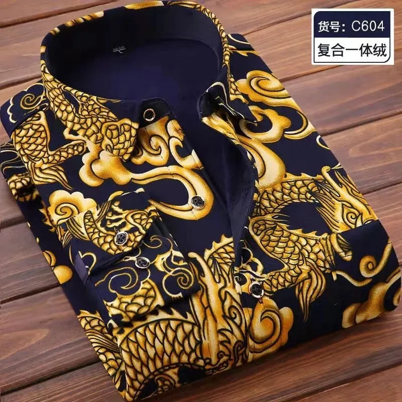 Men's Fashion Bright Casual Shirt Striped Long Sleeve Autumn Shirts