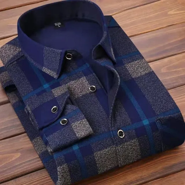 Men's Fashion Bright Casual Shirt Striped Long Sleeve Autumn Shirts