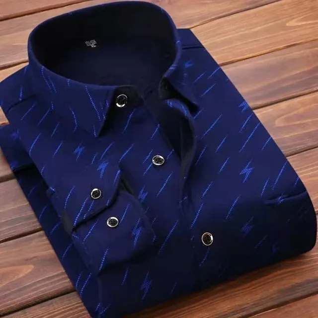 Men's Fashion Bright Casual Shirt Striped Long Sleeve Autumn Shirts