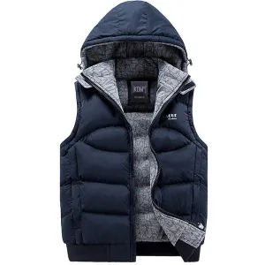 Mens Jacket Sleeveless veste homme Winter Fashion Casual Coats Male Hooded Cotton-Padded Men's Vest men Thickening Waistcoat