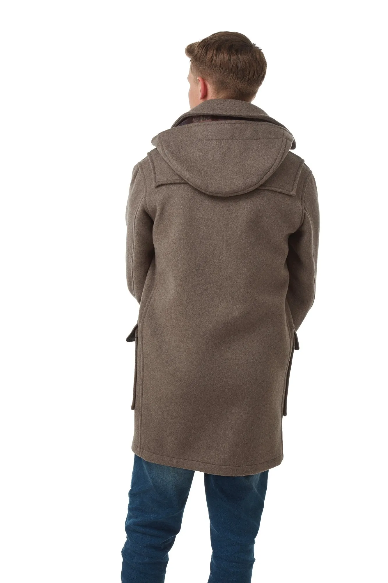 Men's Mushroom London Custom Fit Convertible Duffle Coat, With Original Removable Hood And Horn Toggles