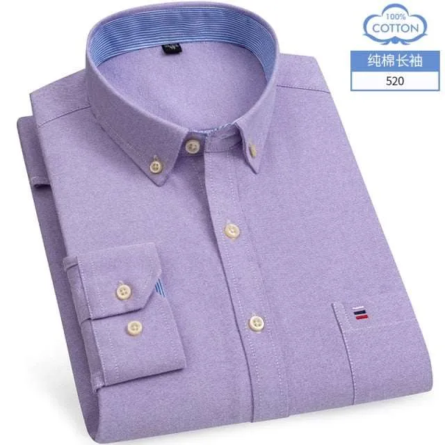 Men's Short Sleeve Shirts Oxford Plaid Striped Casual Dress Shirts
